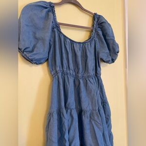 Blu Pepper puff Sleeve tiered dress